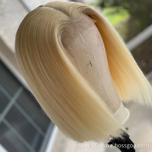 Wholesale Brazilian Hair Wig 613 Blonde Lace Frontal Wig 613 Virgin Hair Short Bob Lace Front Human Hair Wigs For Black Women